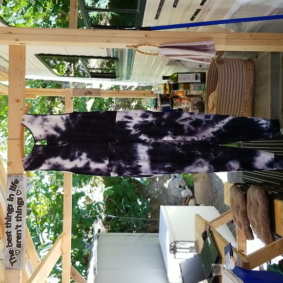 NWOT Medium dark Navy tie-dye Jumpsuit - Picture 6 of 6
